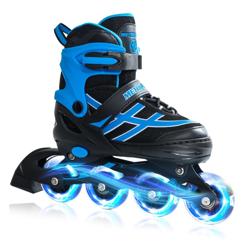 METROLLER Inline Skates for Girls Boys Ages 5-8 8-12 Adjustable Illuminating Wheels Inline Roller Skates for Youth Kids Outdoor Blades - Image 1