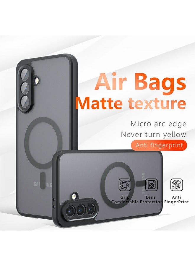 Beauenty Magnetic Case for Samsung Galaxy A56 5G, Frosted Translucent Back Protective Slim Phone Cover, Anti-Fingerprints, Anti-Fall Drop Protection, Shockproof Case for Samsung Galaxy A56 5G (Black) - Image 1