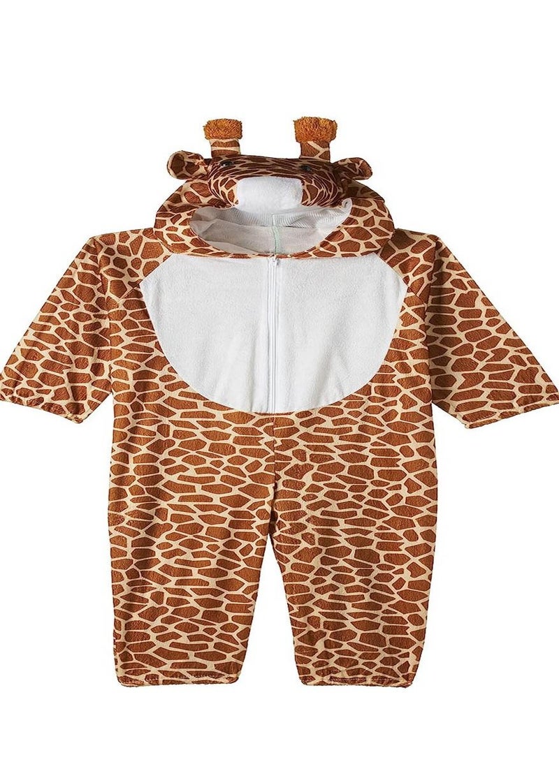 Brain Giggles Brain Giggles Giraffe Animal Plush Costume Design Carnival Animal Party Jumpsuit for Kids Boys and Girls Medium  - Image 1