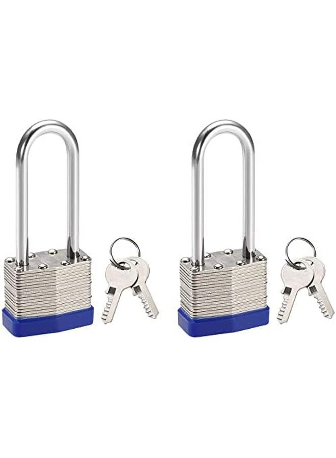 2 Pack 2 1 2 Inch Shackle Key Different Safety Padlock Steel Lock - Image 2
