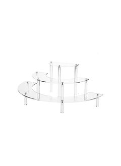 The Bros Acrylic Risers Display Stand, 3 Tier Clear Acrylic Cupcake Stand for Pop Figure, Half Moon Dessert Stand for Display Collections (1 Pack)  - Image 2