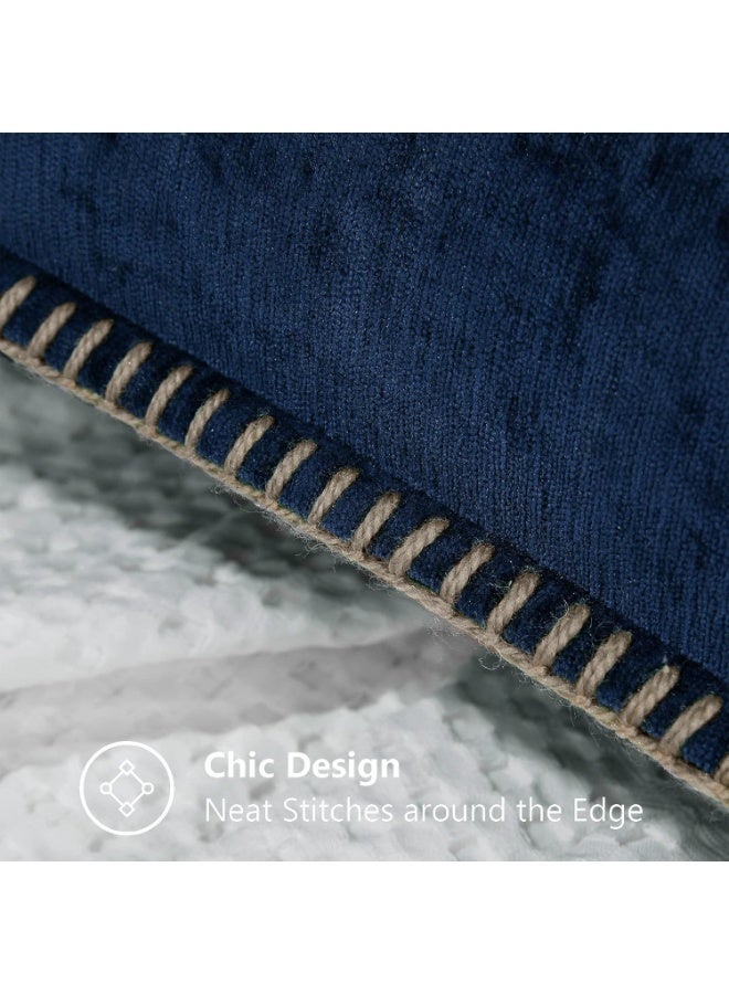 2 Packs Cushion Cover Blue Summer Throw Pillow Covers Chenille Decoration Pillow Case for Couch Sofa Bed Home Decor 45x45CM - Image 5