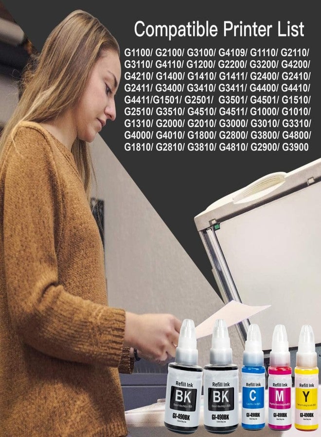 ANG Refill Ink for GI 790 GI 890 GI 990 | Compatible with Canon PIXMA G1000 G1010 G1100 G2000 G2010 G3010 G4000 Printers | Black 135ml & Color 70ml Bottles | High Yield Ink Tank Refill - Image 2