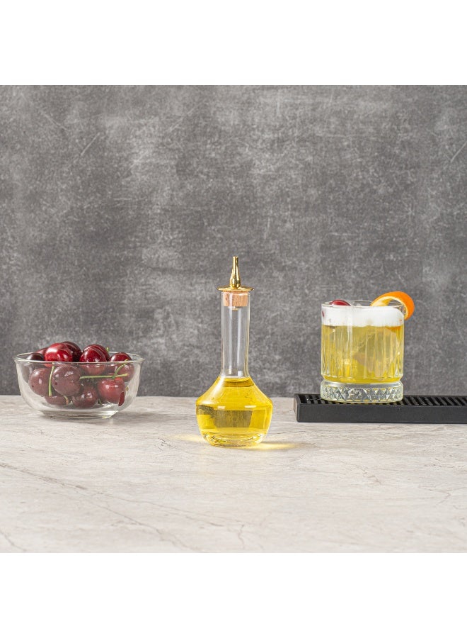 Restaurantware Bar Lux 3.5 Ounce Bitters Bottle, 1 Professional Grade Bitter Glass - With Gold-Plated Dasher Top, For Cocktails or Desserts, Clear Glass Dasher Bottle, Use At Homes or Bars - Image 4