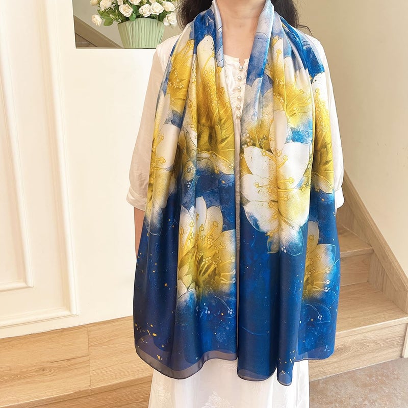FONYVE Long Silk Like Scarf Lightweight Satin Scarves Large Sunscreen Shawl Wrap for Women - Image 2