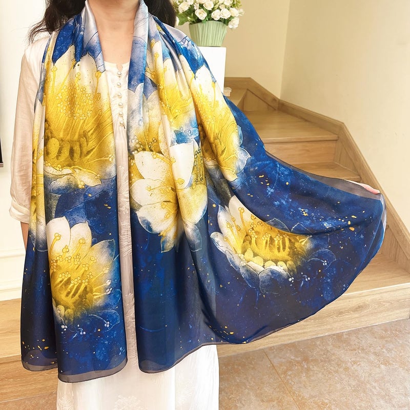 FONYVE Long Silk Like Scarf Lightweight Satin Scarves Large Sunscreen Shawl Wrap for Women - Image 3