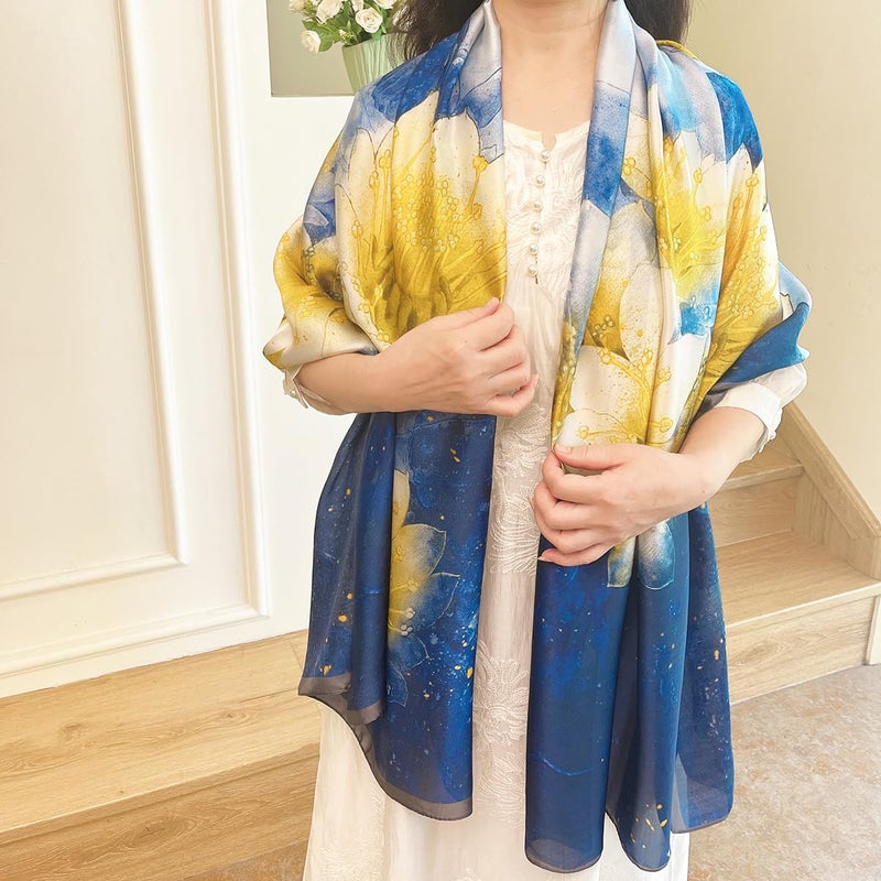 FONYVE Long Silk Like Scarf Lightweight Satin Scarves Large Sunscreen Shawl Wrap for Women - Image 4