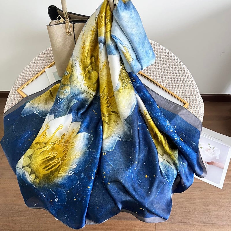 FONYVE Long Silk Like Scarf Lightweight Satin Scarves Large Sunscreen Shawl Wrap for Women - Image 5