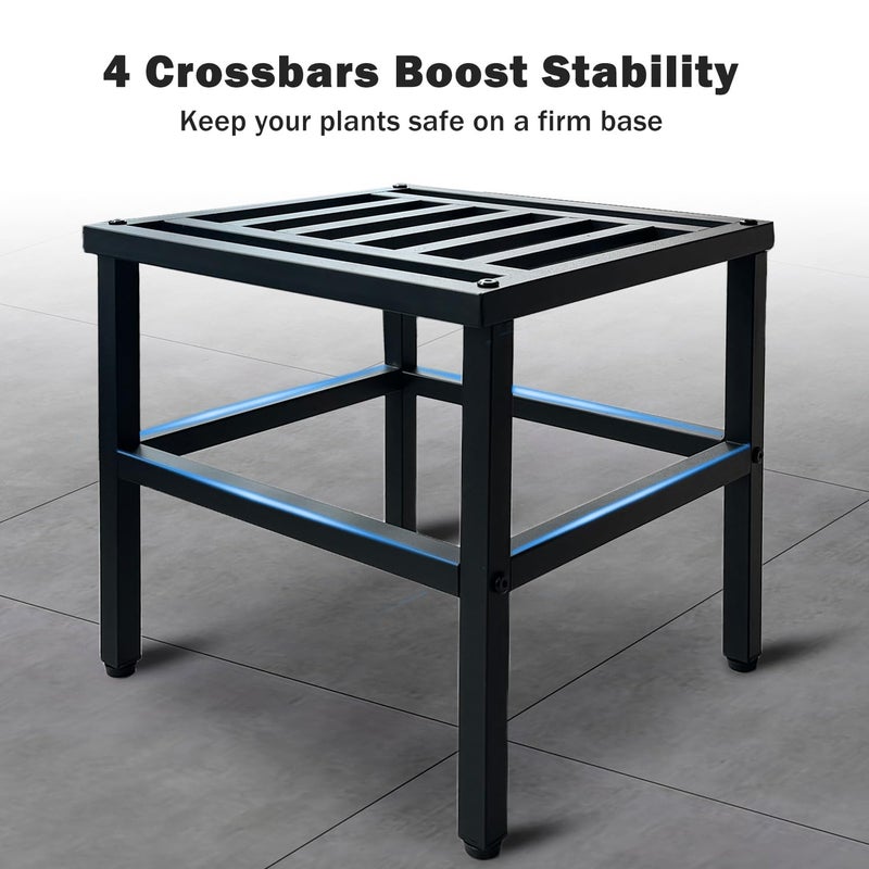 Hongsane Plant Stand Indoor Outdoor,13 Inch Metal Plant Stands Riser,Heavy Duty Wrought Iron T Pedestal Holders for Large Flower Pot,Outside Rust-Proof Black Flower Display Shelf for Patio,1-Pack - Image 4