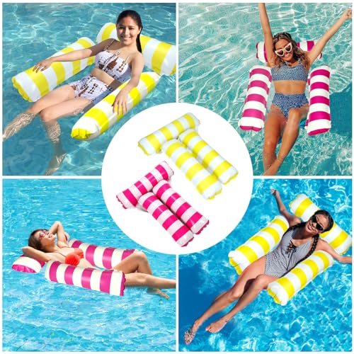TIWISSES 2 Pack Inflatable Pool Floats 4-in-1 Pool Hammock with Bottom Mesh 3 Tubes Inflatable Hammock for Adults,Portable Floating Chair Bed for Travel, Swimming Pool Hot Tub - Image 5