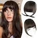 PINK SEVEN Clip in Bangs Real Human HairDark Brown Bangs Hair Clip on Fake Bangs with Temples for Women Daily WearDark Brown - Image 2