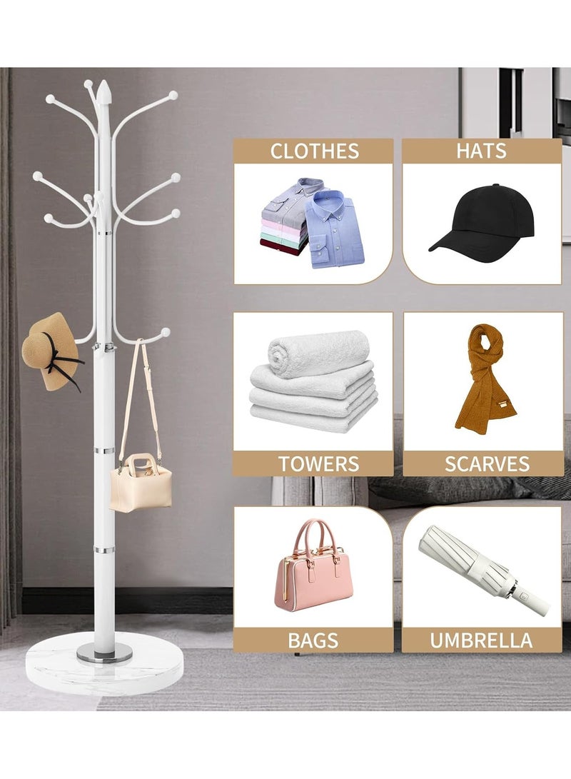 DubaiGallery Coat Stands Coat Racks Large Hanger with Shoe Rack Standing Metal Coat Rack Hat Hanger Multiple Hooks Space Saving Umbrella Tree Stand Coat Umbrella Stand hat Shoe Rack Metal - Image 4