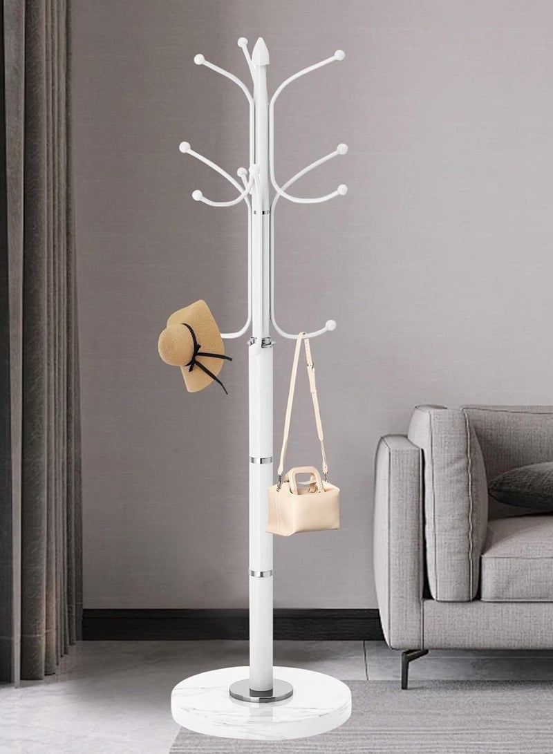 DubaiGallery Coat Stands Coat Racks Large Hanger with Shoe Rack Standing Metal Coat Rack Hat Hanger Multiple Hooks Space Saving Umbrella Tree Stand Coat Umbrella Stand hat Shoe Rack Metal - Image 1