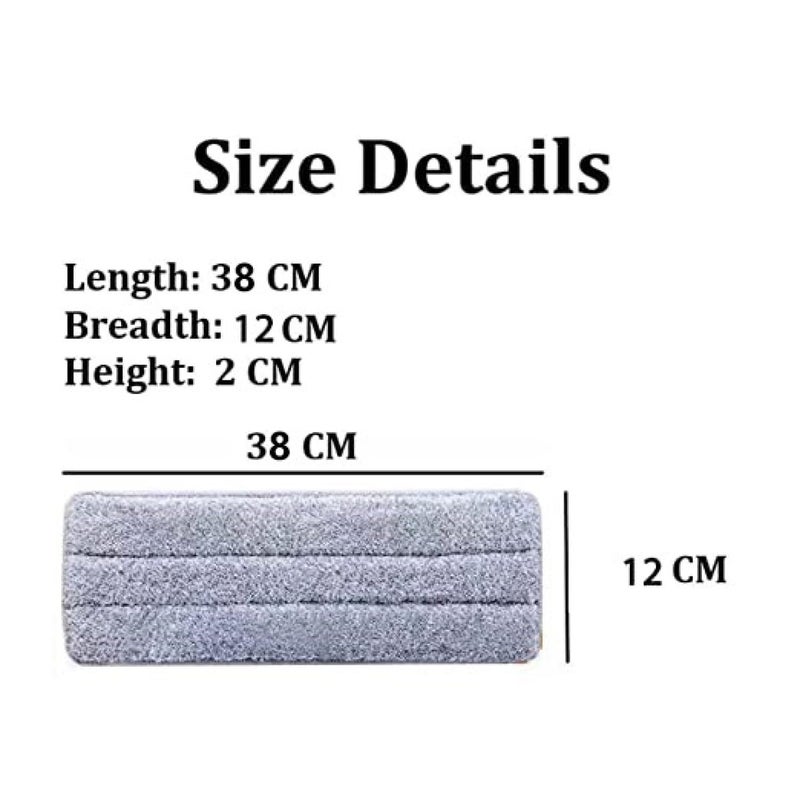 V2H Microfiber Cloth for Kitchen Kitchen Cleaning Cloth Kitchen Cloth dusting Cloth mop Refills for Floor Cleaning Large Mop Cloth with Two Way Lock 38 CM X 12 CM Set of 4 - Image 2