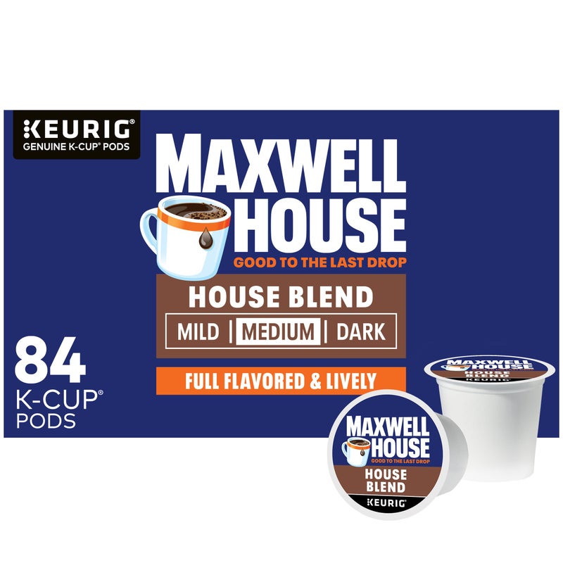 Maxwell House House Blend Medium Roast K-Cup Coffee Pods, 84 ct Box - Image 1