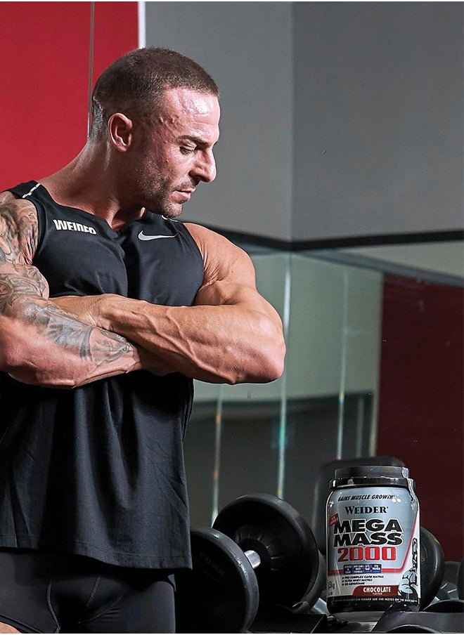 Weider - Mega Mass 2000 - 1.5 kg Chocolate, High-Calorie Mass Gainer for Muscle Growth - Image 1