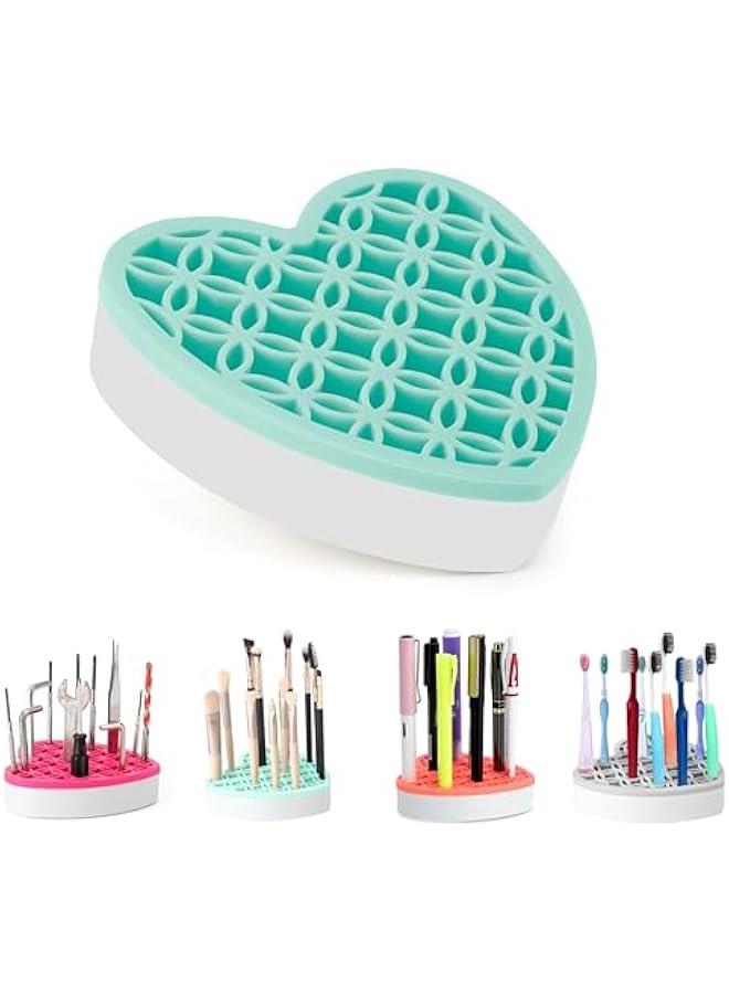 Arabest Silicone Makeup Brush Holder, Cosmetic Organizer, Pen Holder for Desk, Pencil Case, Sewing Tool, Beauty Tool, Brushes, Scissors, Toothbrush Holders (Blue)  - Image 1