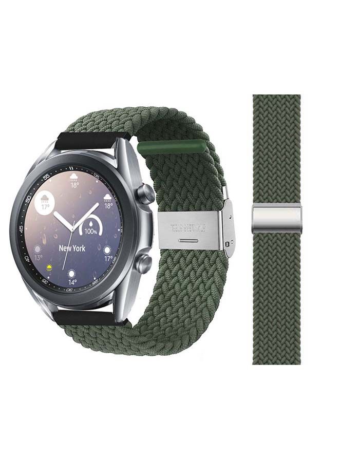 NIBEMINENT Adjustable Braided Solo Loop Band For Samsung Galaxy Watch 3 Inverness Green  - Image 1