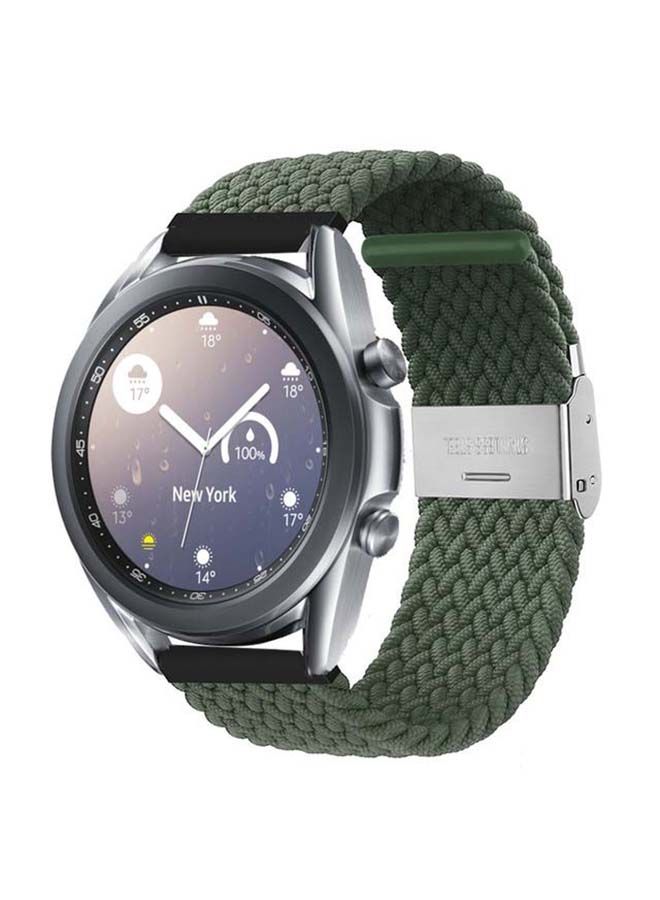 NIBEMINENT Adjustable Braided Solo Loop Band For Samsung Galaxy Watch 3 Inverness Green  - Image 2