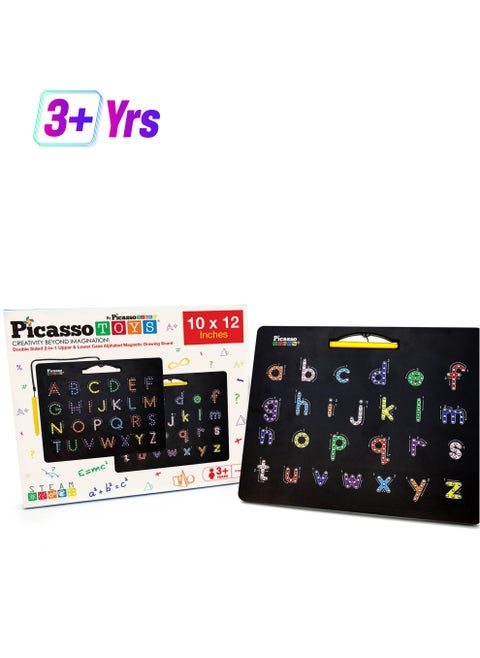 Picasso - Double-Sided Magnetic Drawing Board with Upper & Lower Case Letters (10X12 Inch) – Interactive Learning Toy for Kids, Enhances Writing, Reading & Creativity