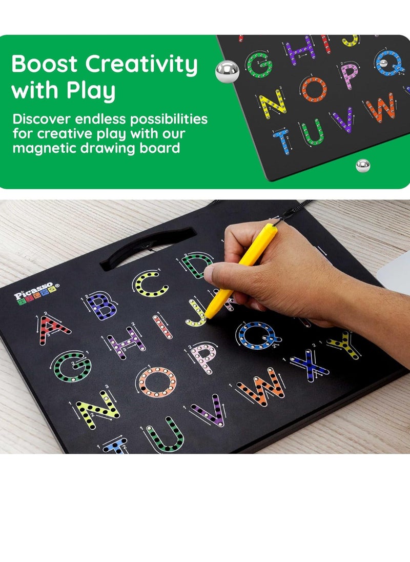 Picasso - Double-Sided Magnetic Drawing Board with Upper & Lower Case Letters (10X12 Inch) – Interactive Learning Toy for Kids, Enhances Writing, Reading & Creativity