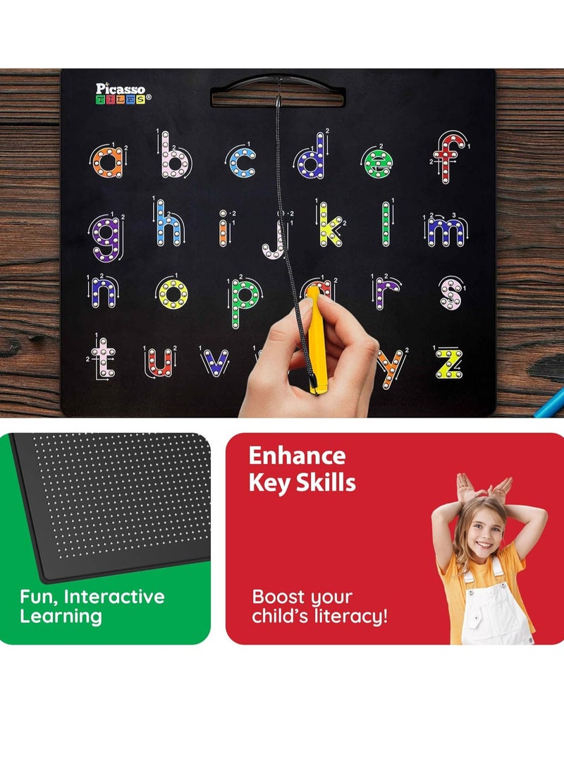 Picasso - Double-Sided Magnetic Drawing Board with Upper & Lower Case Letters (10X12 Inch) – Interactive Learning Toy for Kids, Enhances Writing, Reading & Creativity
