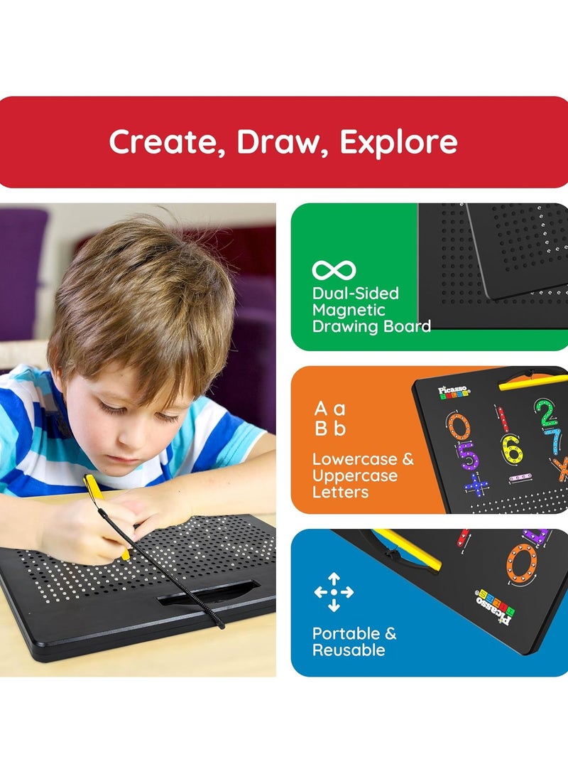 Picasso - Double-Sided Magnetic Drawing Board with Upper & Lower Case Letters (10X12 Inch) – Interactive Learning Toy for Kids, Enhances Writing, Reading & Creativity