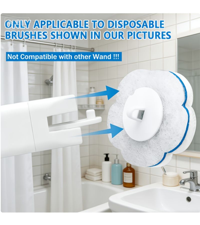Disposable Toilet Brush Set 18 Piece 1 Brush 16 Blue White Replacement Heads Adhesive Hook Included Easier Cleaning Powerful Stain Removal No Messy Hands - Image 5