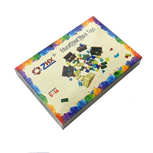 ZHX Treasure Accessories Jewel Chest, Gems Diamonds, Bullion Gold Bar, Crystals, $100 Dollar Bill Cash Toy Pirate Building Blocks Set for Kids 5 6 7 8 Years Old - Image 5