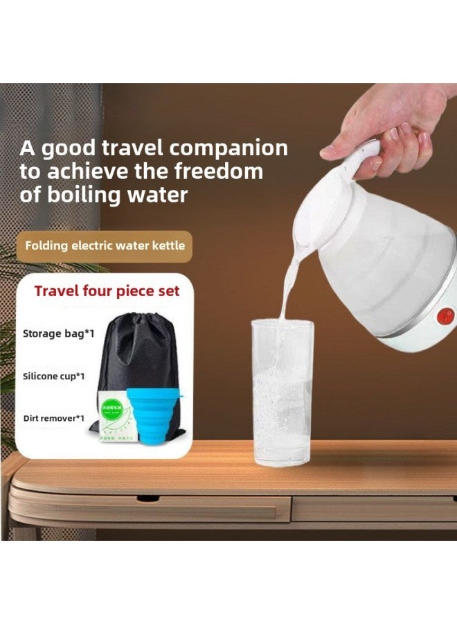 Folding Travel Kettle Silicone Mini Portable Kettle Small Automatic Power-off Compressible Kettle Supplies-Color:Frosted Cherry Blossom Pink Knob Temperature Adjustment Model-Capacity:Baby-grade Pacifier Folding Silicone * Stainless Steel Chassis Heating [cup With Bag]  - Image 4