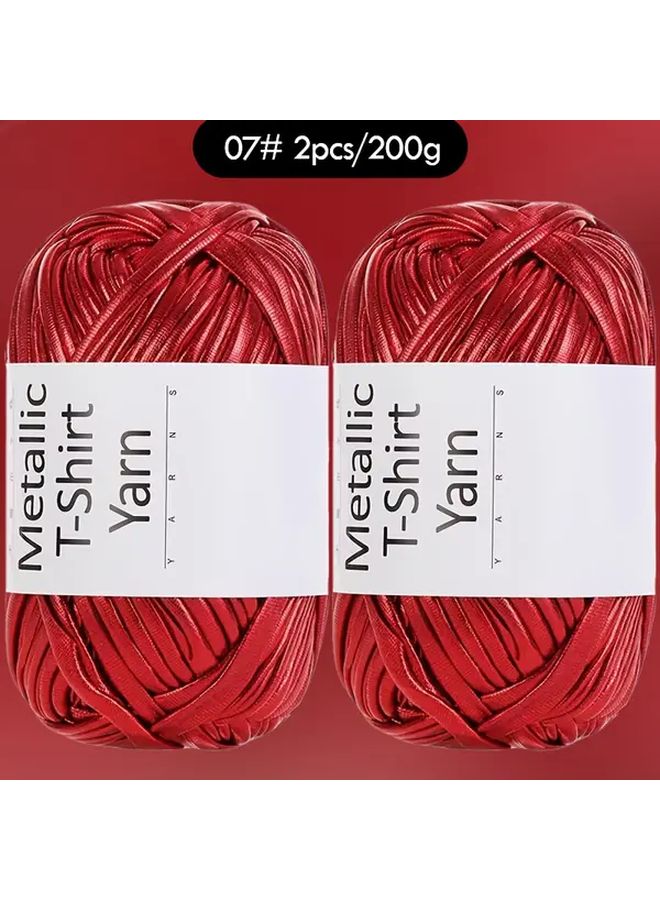 2pcs Metallic Glitter Polyester Webbing Yarn 200g Golden DIY Crochet Knitting Craft - Image 4