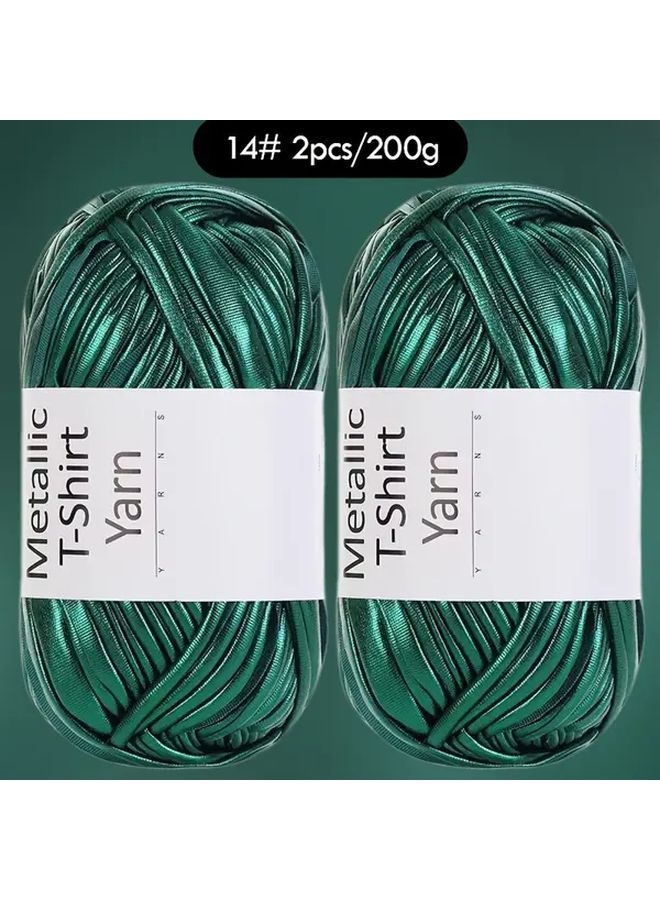 2pcs Metallic Glitter Polyester Webbing Yarn 200g Golden DIY Crochet Knitting Craft - Image 3
