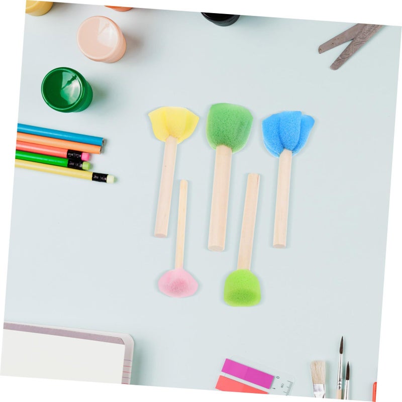 5 Pcs Kids Painting Sponge Brush Set Multi Functional Early Education Art Tools For School Party And Creative Craft - Image 5