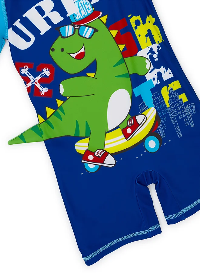 babyqlo Urban Dino Swimwear Set with Cap for Boys
