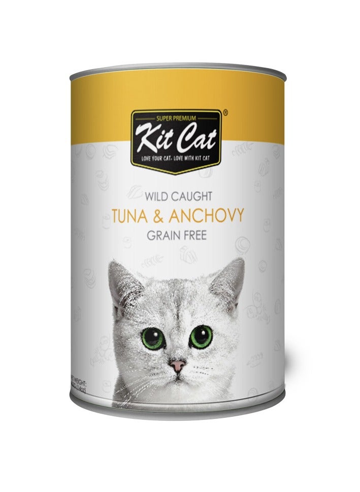 Kit Cat Wild Caught Tuna & Anchovy Cat Wet Food 400g - Image 1