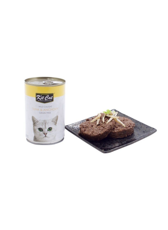 Kit Cat Wild Caught Tuna & Anchovy Cat Wet Food 400g - Image 2