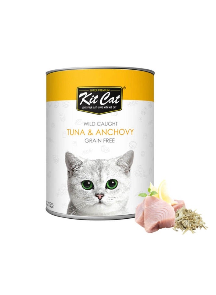 Kit Cat Wild Caught Tuna & Anchovy Cat Wet Food 400g - Image 3