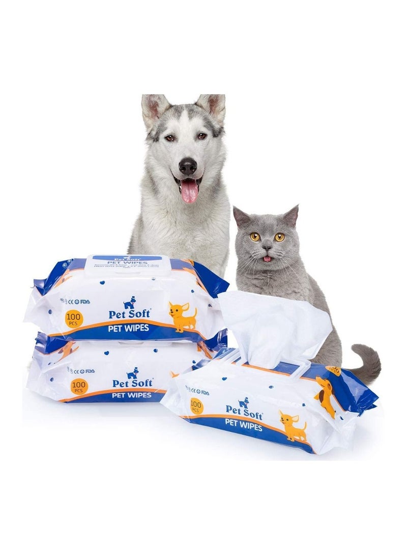 Pet Soft Pet Wipes For Cute Pets Like Cats And Dogs With Apple Scent And 100 Pcs Per Pack - Image 1