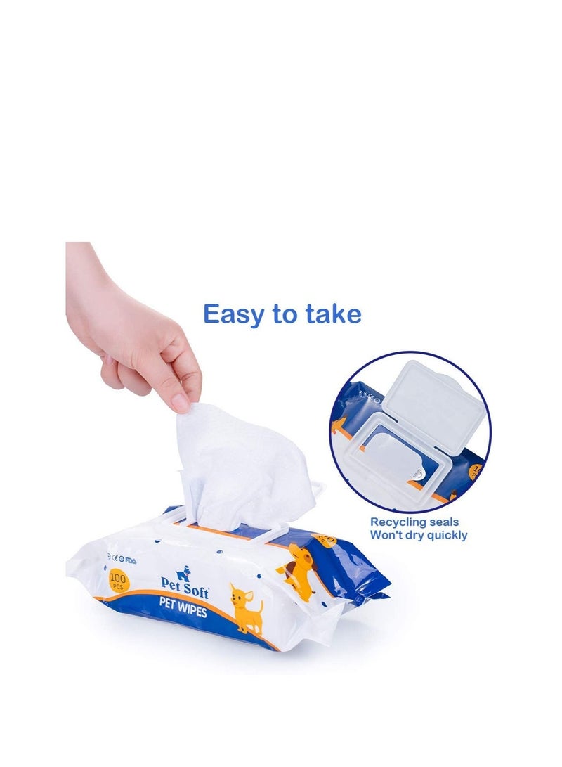 Pet Soft Pet Wipes For Cute Pets Like Cats And Dogs With Apple Scent And 100 Pcs Per Pack - Image 3