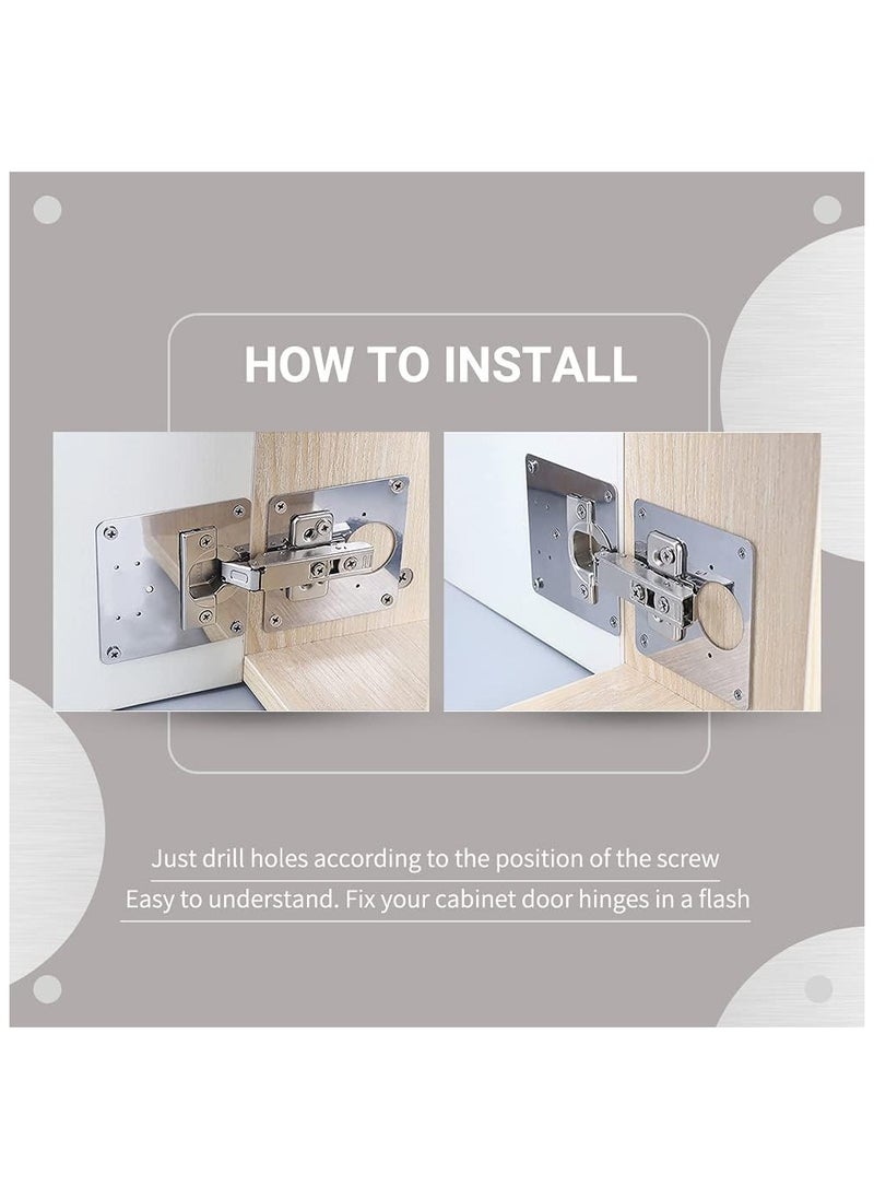 Generic Cabinet Door Hinge Repair Plate,Kitchen Cupboard Door Hinge Repair Kit,Hinge Repair Brackets Kit Includes Fixing Screws,for Wood,Furniture,Shelves,Cabinet (1set)  - Image 5