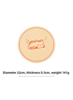 Heat Insulation Mat Dining Table Advanced Sense Silicone Anti-scalding Coaster Placemat Food Grade Pot Mat Pot Anti-scalding Mat Vegetable Bowl Mat-Specifications:22cm Egg Yellow (beibei Cat)
