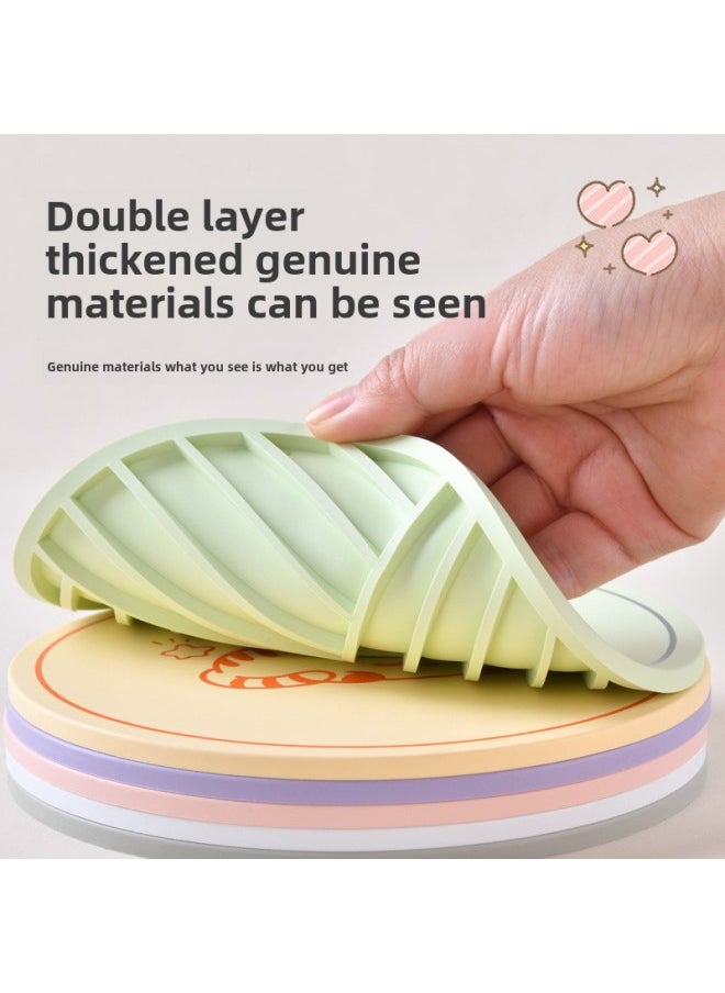 Generic - Heat Insulation Mat Dining Table Advanced Sense Silicone Anti-scalding Coaster Placemat Food Grade Pot Mat Pot Anti-scalding Mat Vegetable Bowl Mat-Specifications:22cm Egg Yellow (beibei Cat) - Image 1