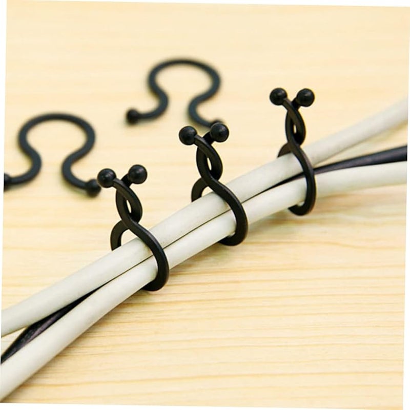 STOBOK 150 قطعة من لفافات الكابلات السوداء المنظمة للأسلاك الكهربائية لأجهزة الكمبيوتر في المنزل والمكتب - Image 4