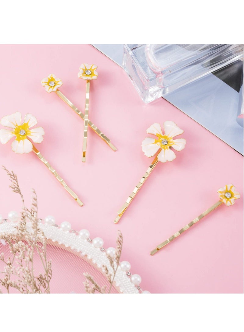 Captaintech Flower Hair Pins for Women, Small Wedding Flower Bobby Pins, Bridal Bridesmaids Hairpin, Decorative Headpiece Hair Accessories Jewels Hair Clips for Kids Women Girls 10pcs - Image 2