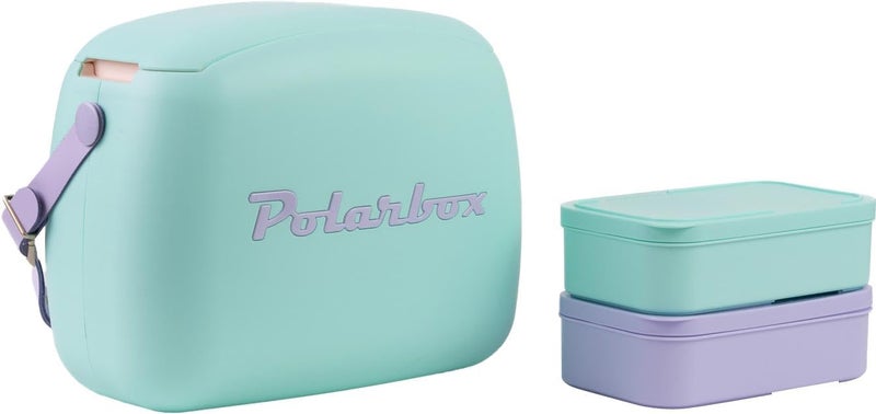 Polarbox 6 Liters Summer Pop Cooler Bag with 2 Containers Celeste - Malva |Ice Box for Beach, Picnic & Party | Convertible Lid | Lunch Box | thermal cooler box | Ice Cooler Box - Image 1