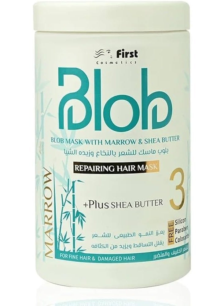 بلوب قناع إصلاح الشعر مع نخاع العظم وزبدة الشيا للشعر الناعم والشعر التالف 1000 مل - Image 1