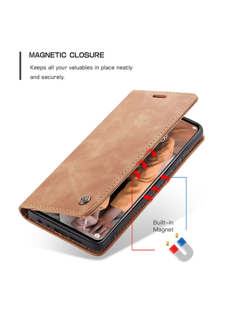 CaseMe Phone Case Luxury PU Leather Design 013 Flip Cover Card Slot Holder Cover For Huawei P30 (Brown) - Image 3