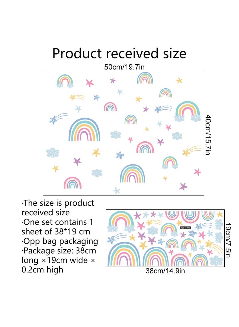 عام قوس قزح سحابة مضيئة ملصقات الحائط غرفة نوم غرفة المعيشة ديكور غرفة الأطفال ملصقات الحائط ذاتية اللصق - Image 2
