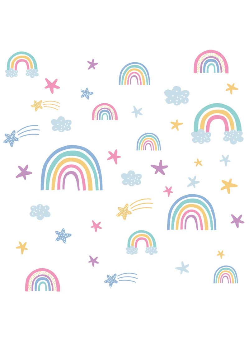 عام قوس قزح سحابة مضيئة ملصقات الحائط غرفة نوم غرفة المعيشة ديكور غرفة الأطفال ملصقات الحائط ذاتية اللصق - Image 4