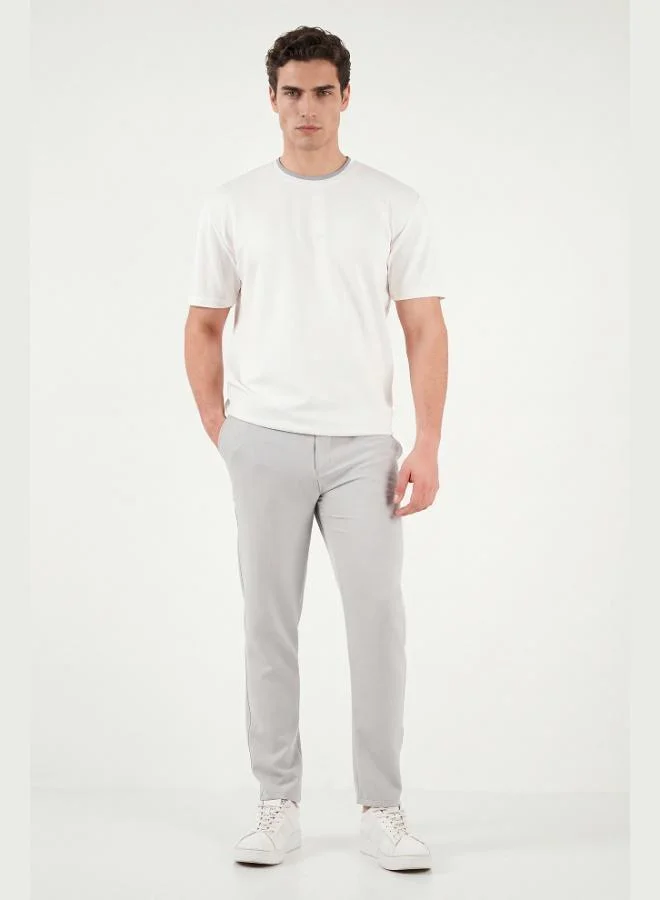 Buratti Buratti Slim Fit Regular Waist Tapered Leg Trousers Men's Pants 6843660